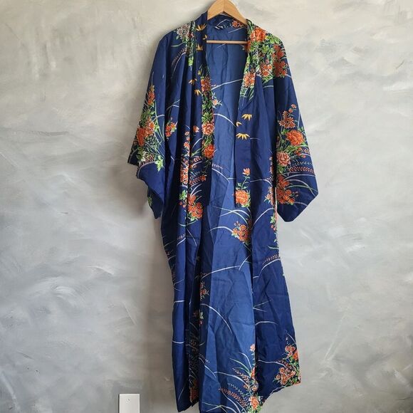 CERULEAN FLORAL PRINTED KIMONO Japan Size M - Picture 1 of 11